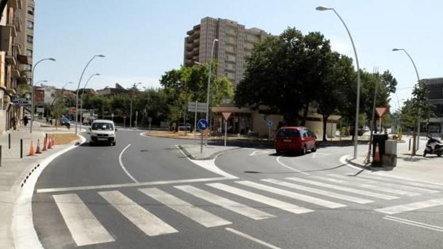 La plaça del Sol de Figueres, ahir, quan ja estava oberta al trànsit.