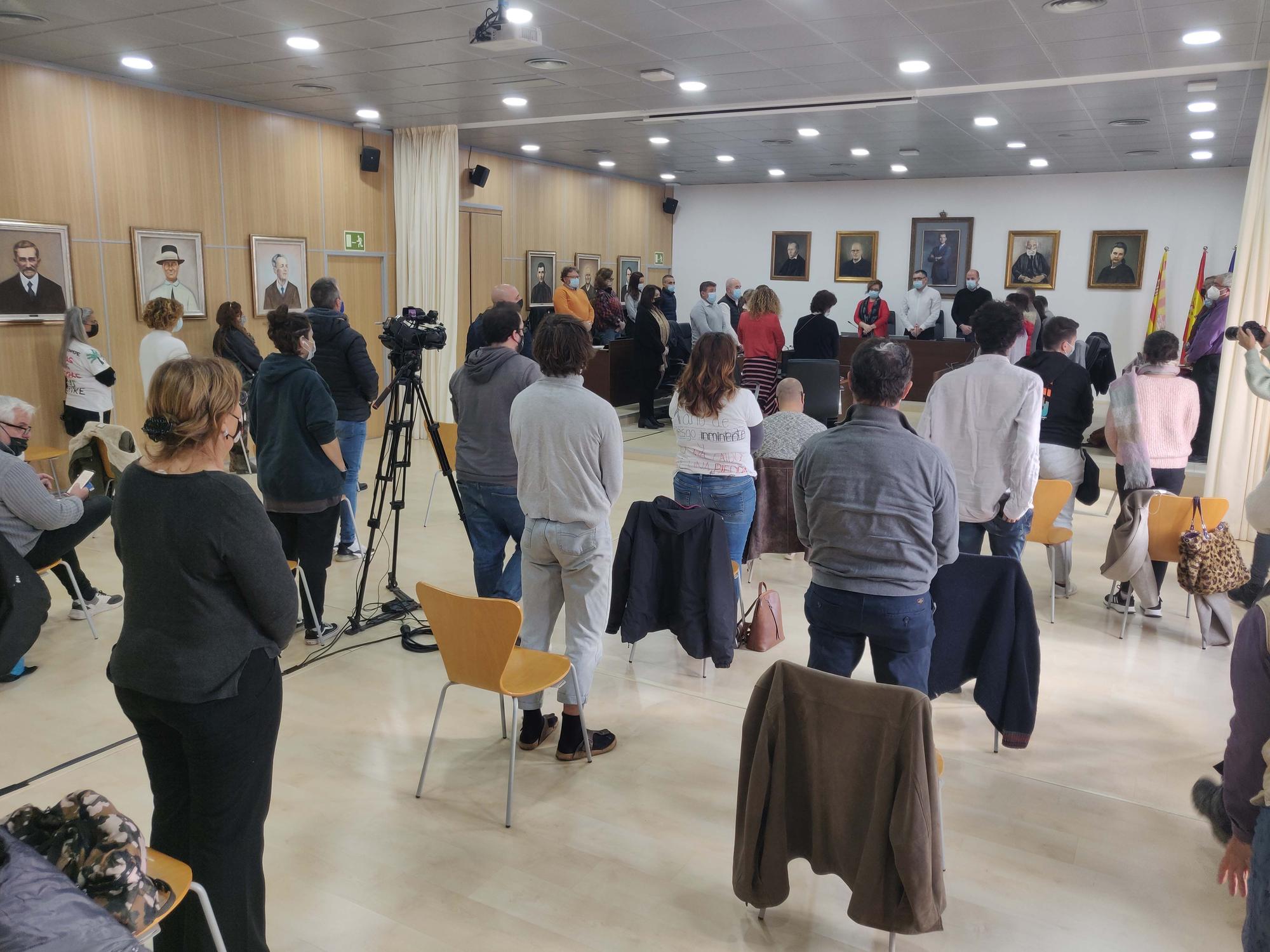 Homenaje en Sant Josep, durante el pleno municipal.