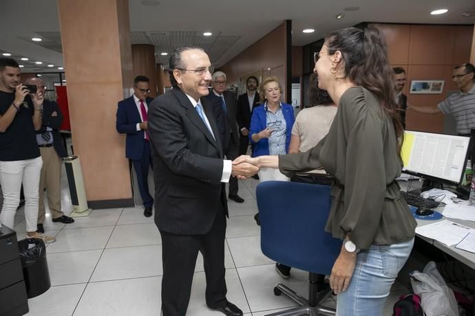 03.10.19. Las Palmas de Gran Canaria. Visita de F. Javier Moll de Miguel, presidente del Grupo Prensa Iberica,  a la redacción e instalaciones de La Provincia . Foto Quique Curbelo  | 03/10/2019 | Fotógrafo: Quique Curbelo