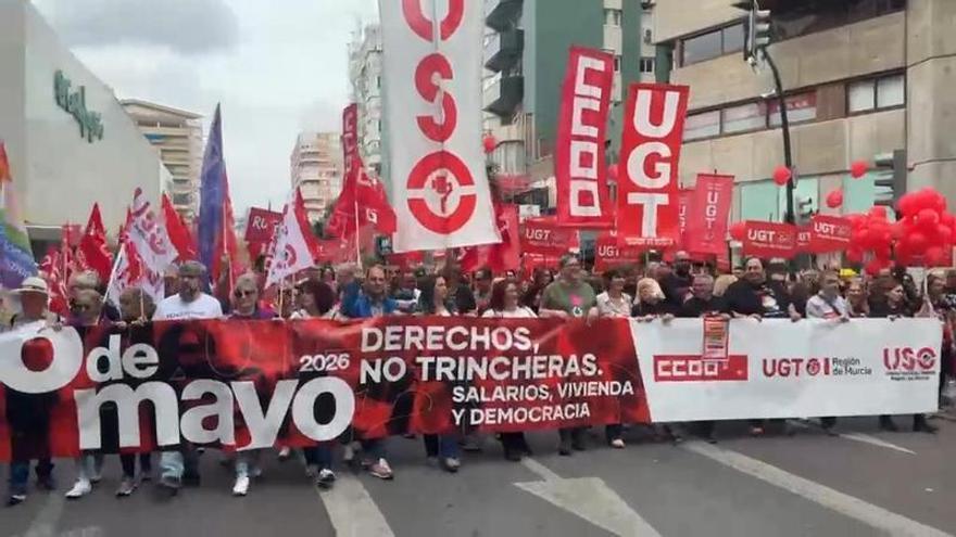 Manifestación por el Día del Trabajador en Murcia