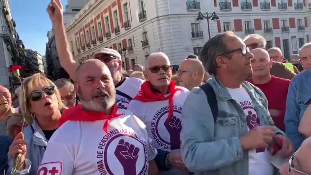 Manifestación de pensionistas en la Puerta del Sol d