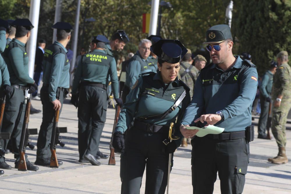 Ensayo de la parada militar de la fiesta del Pilar