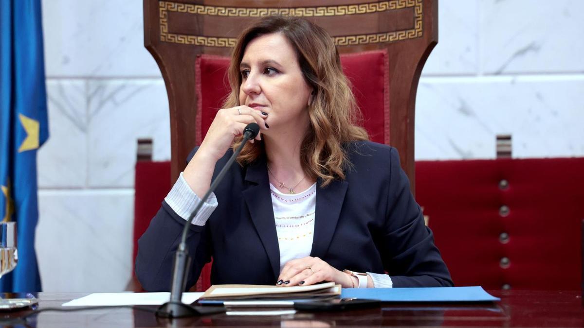 La alcaldesa María José Catalá sigue el pleno desde su escaño.