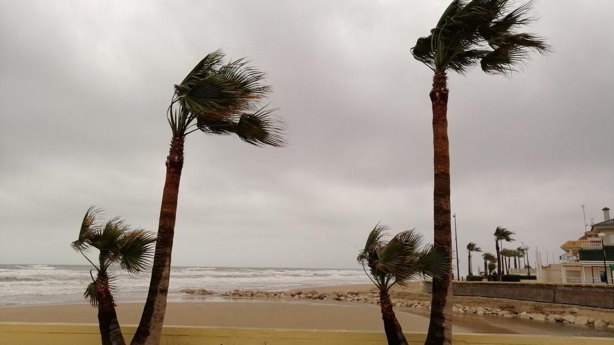 Viento, frío y lluvia en algunos puntos de Valencia según el tiempo de la Aemet.