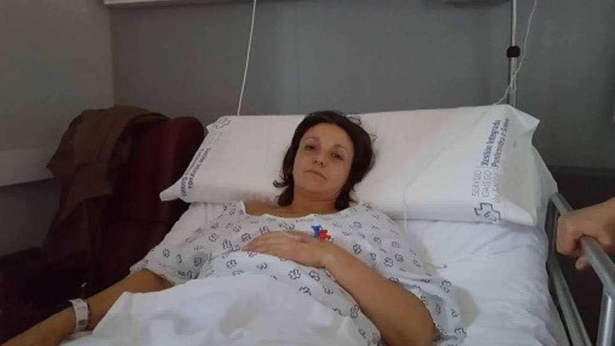 María Freire, ingresada en el hospital Montecelo. // S. Álvarez