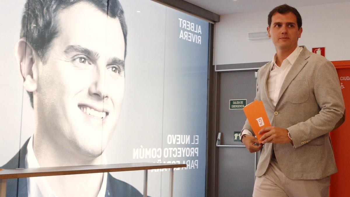 Albert Rivera, durante la presentación de la memoria económica y el programa electoral de Ciudadanos