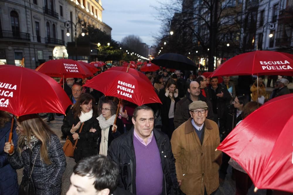 Manifestación en defensa de la escuela pública.