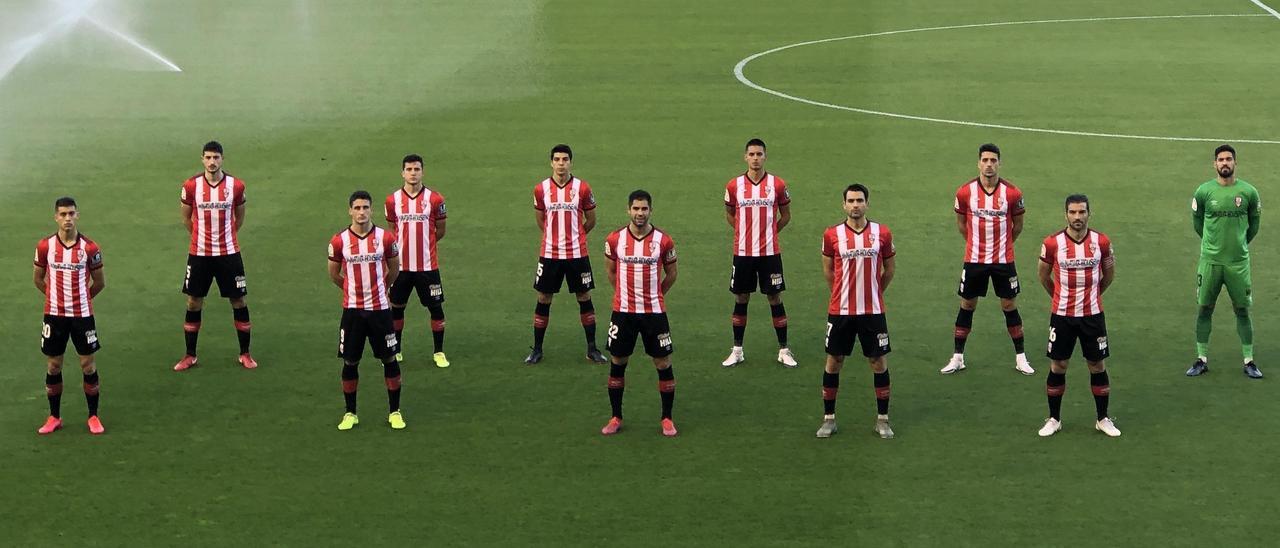 Formación del UD Logroñés en un partido de esta temporada.