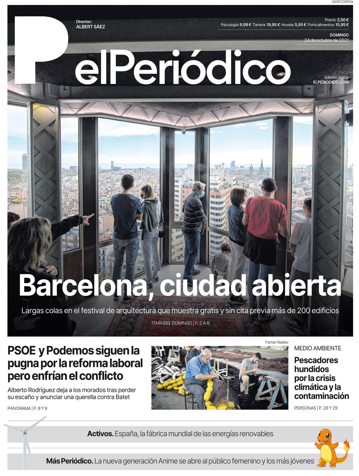 La portada d’EL PERIÓDICO del 24 d’octubre del 2021