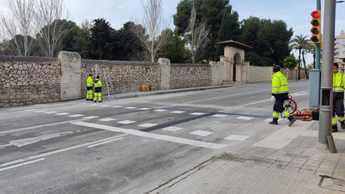 Nuevo paso de peatones frente al acceso del nuevo estacionamiento disuasorio.