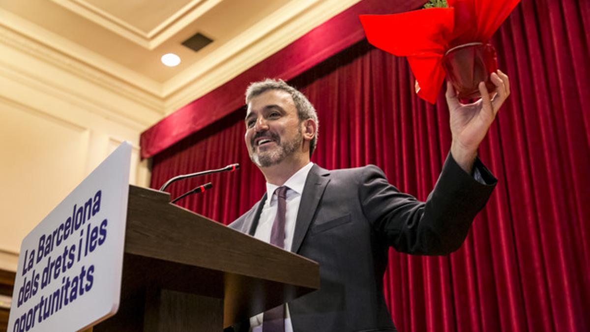 Conferencia del candiadato a las primarias del PSC, Jaume Collboni, el pasado mes de febrero.