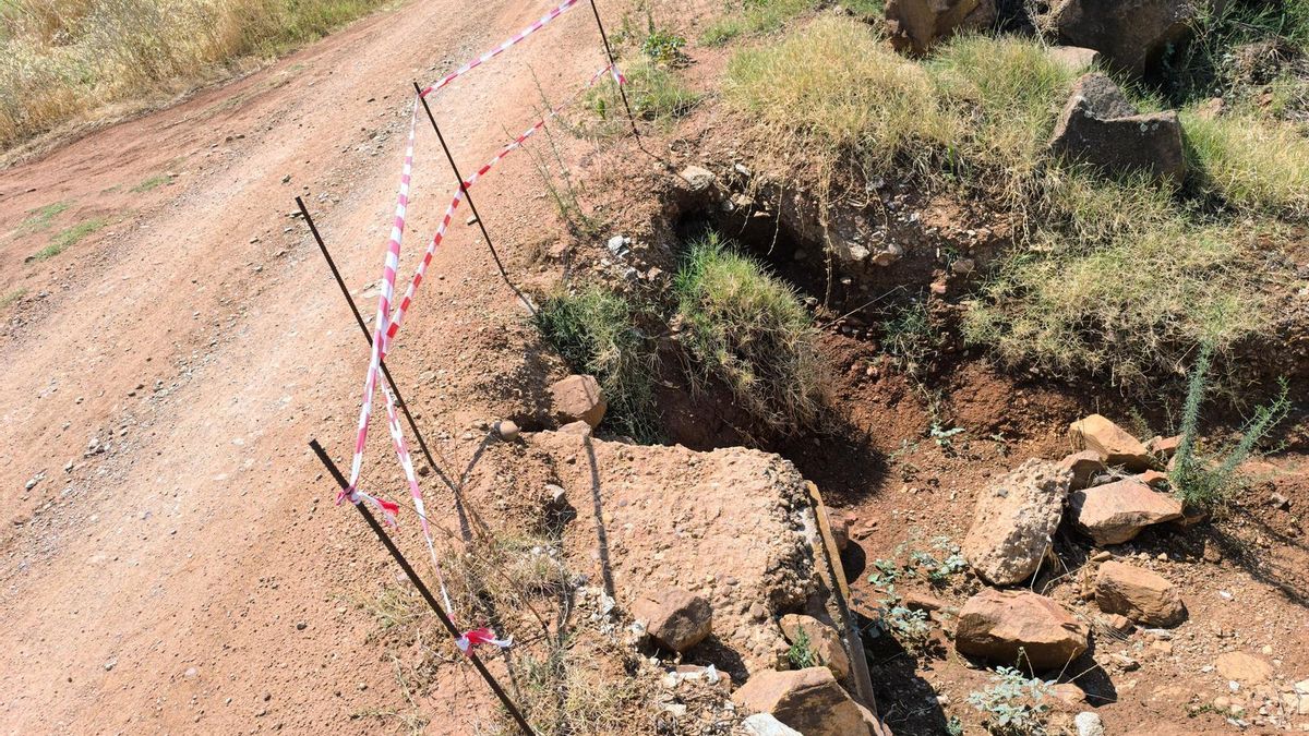 Zona de caminos afectados.