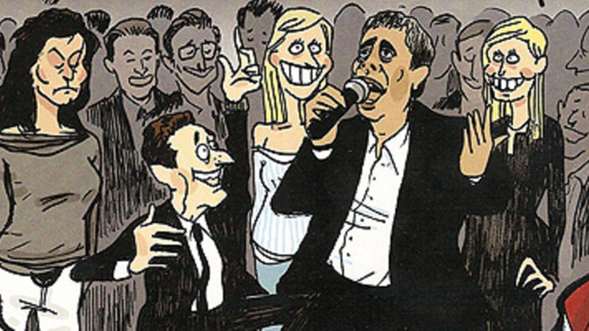 Una de las viñetas del cómic en el que aparece Sarkozy.