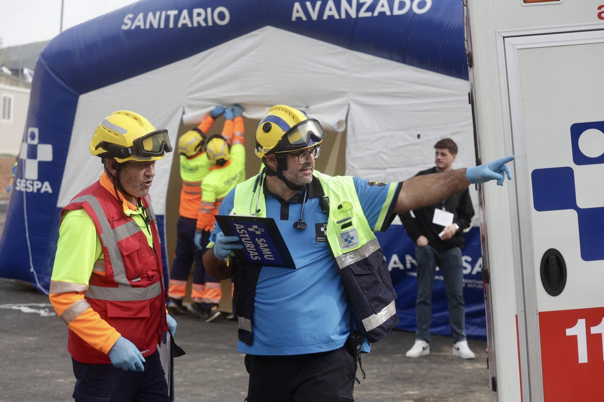 Así fue el simulacro de descarrilamiento en la Variante de Pajares