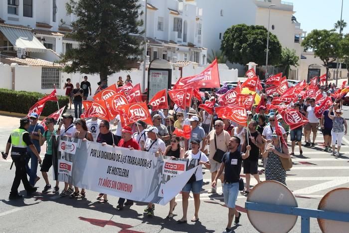 Protesta del sector de la hostelería en La Manga