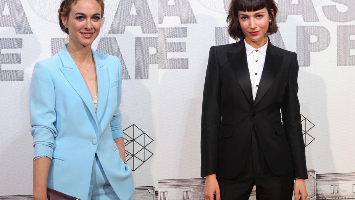 Marta Hazas y Úrsula Corberó en la presentación de 'La Casa de papel'