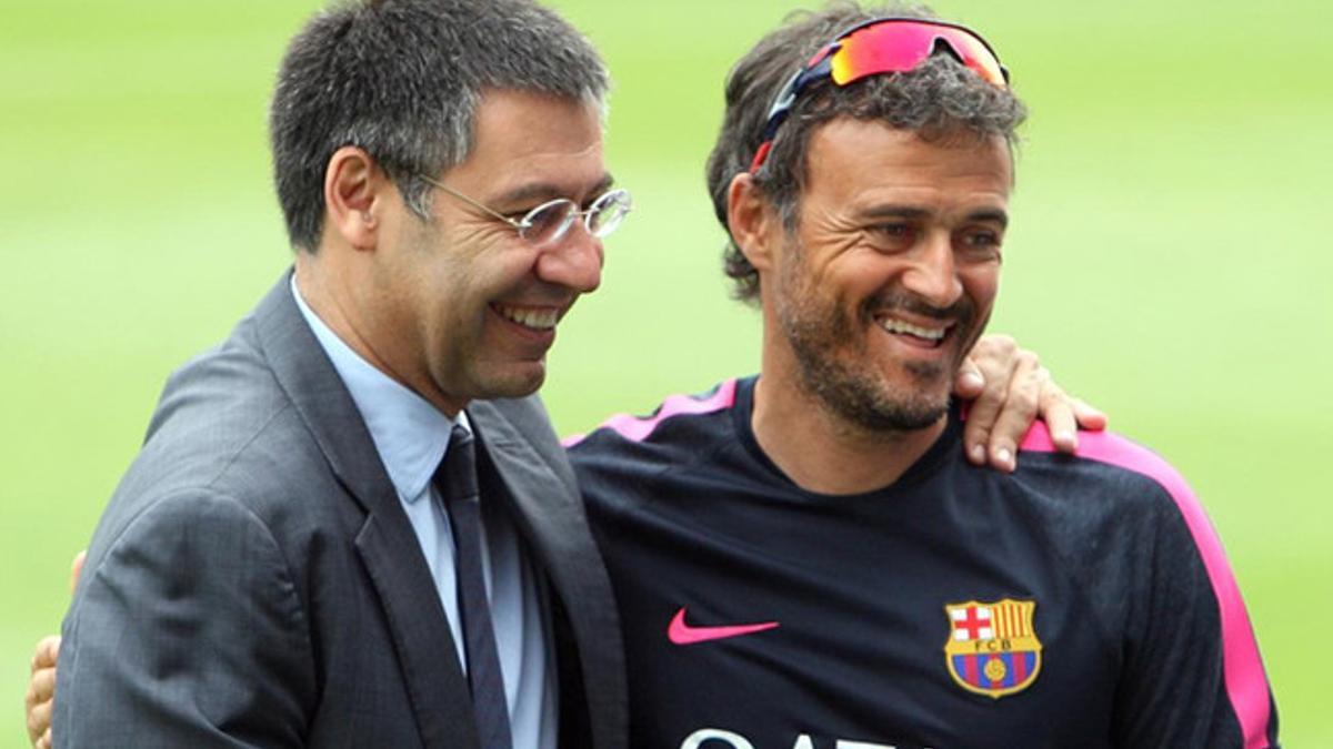 Josep Maria Bartomeu, con Luis Enrique