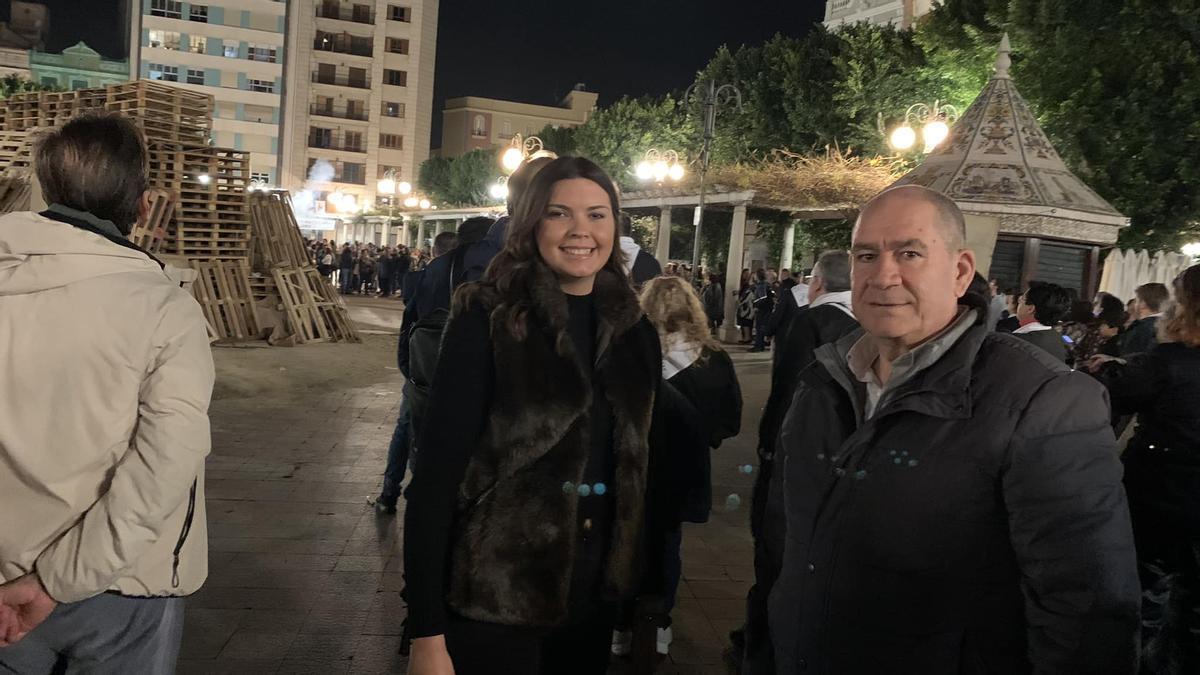 La concejal de Fiestas, Mar Chordá, en la hoguera de Sant Antoni, la semana pasada.