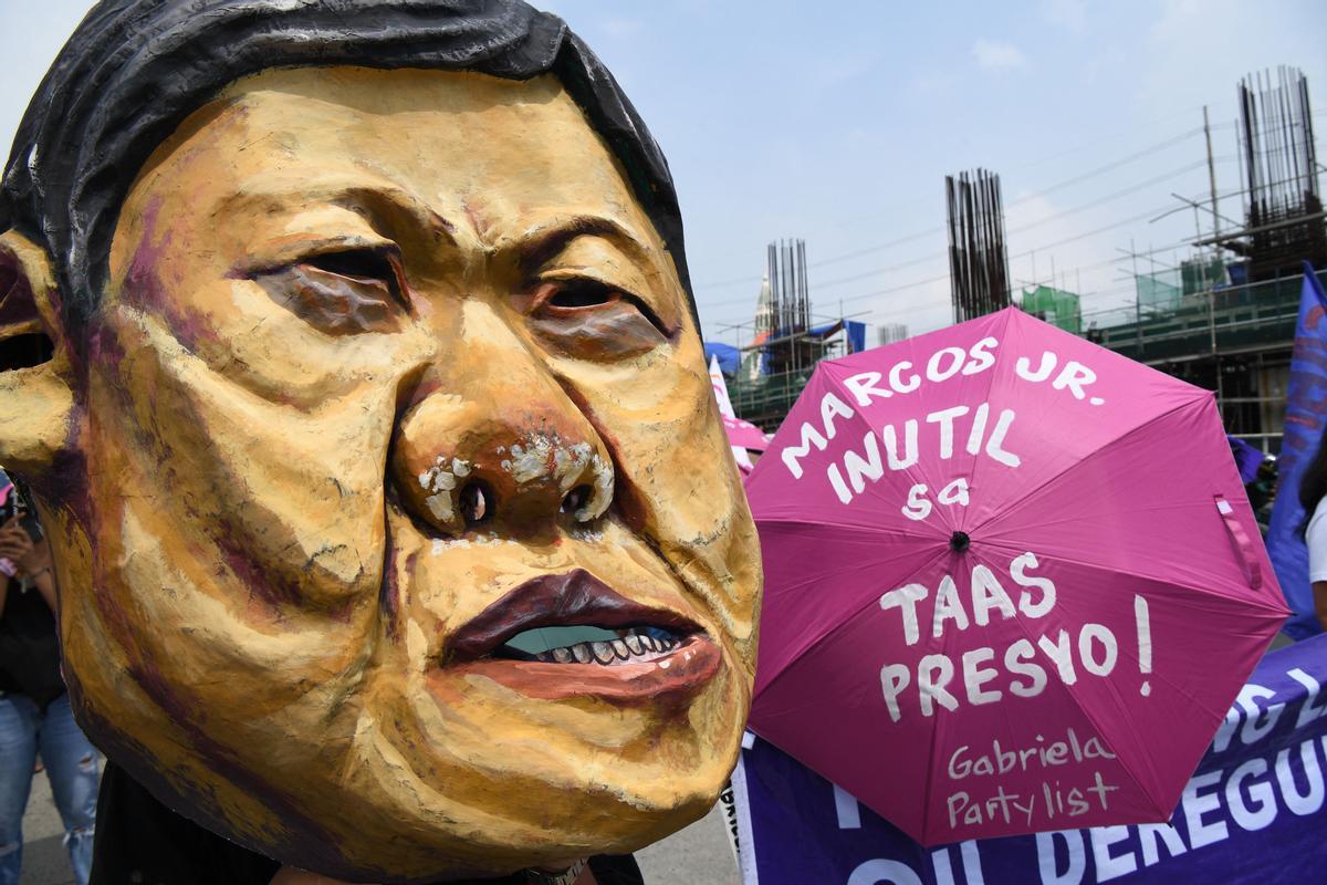 Protestas en Filipinas antes del primer discurso del estado de la nación de Marcos