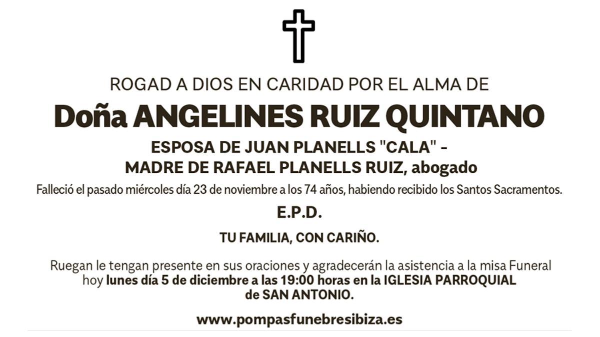 Esquela Angelines Ruiz Quintano