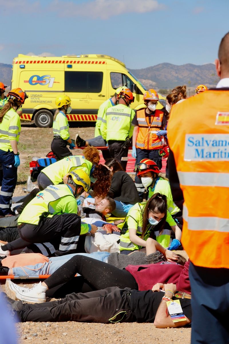 Así ha sido el simulacro de accidente aéreo en Murcia