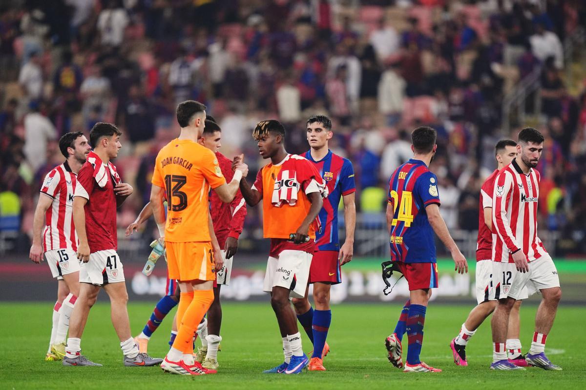 FC Barcelona v Athletic Club, partido de semifinales de la Supercopa de España 2026, en el Alinma Stadium, King Abdullah Sports City de Yeda, Arabia Saudí.