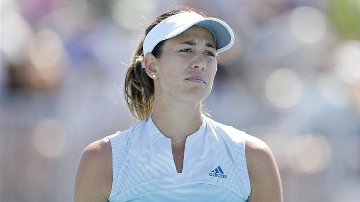 Garbiñe Muguruza con cara de pocos amigos