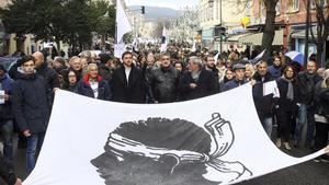 Manifestación en Ajaccio en favor de las reivindicaciones corsas, este sábado 3 de febrero.