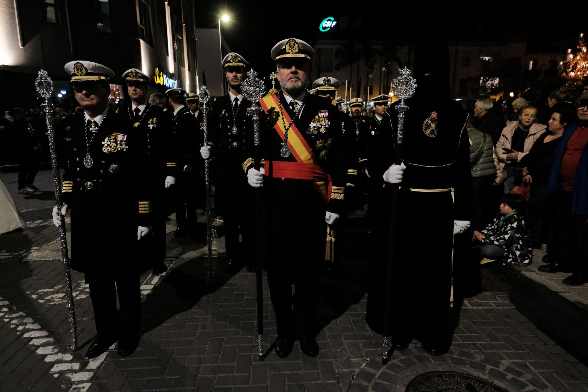 Salida procesional de la Congregación de Mena, en el Jueves Santo de Málaga.