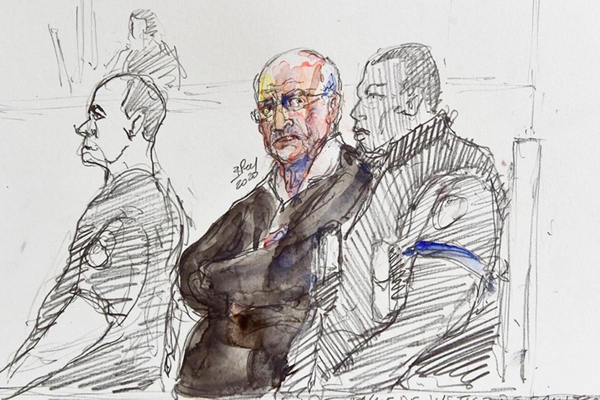 Ilustración judicial del cirujano Joël Scouarnec, en un momento del proceso. Ilustración judicial del cirujano Joël Scouarnec, en un momento del proceso.