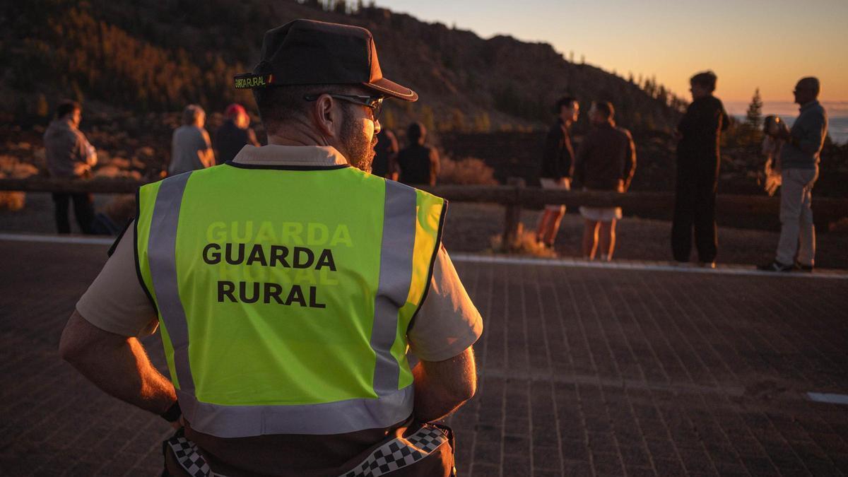 Un guardia rural durante un operativo de control en los espacios naturales de Tenerife
