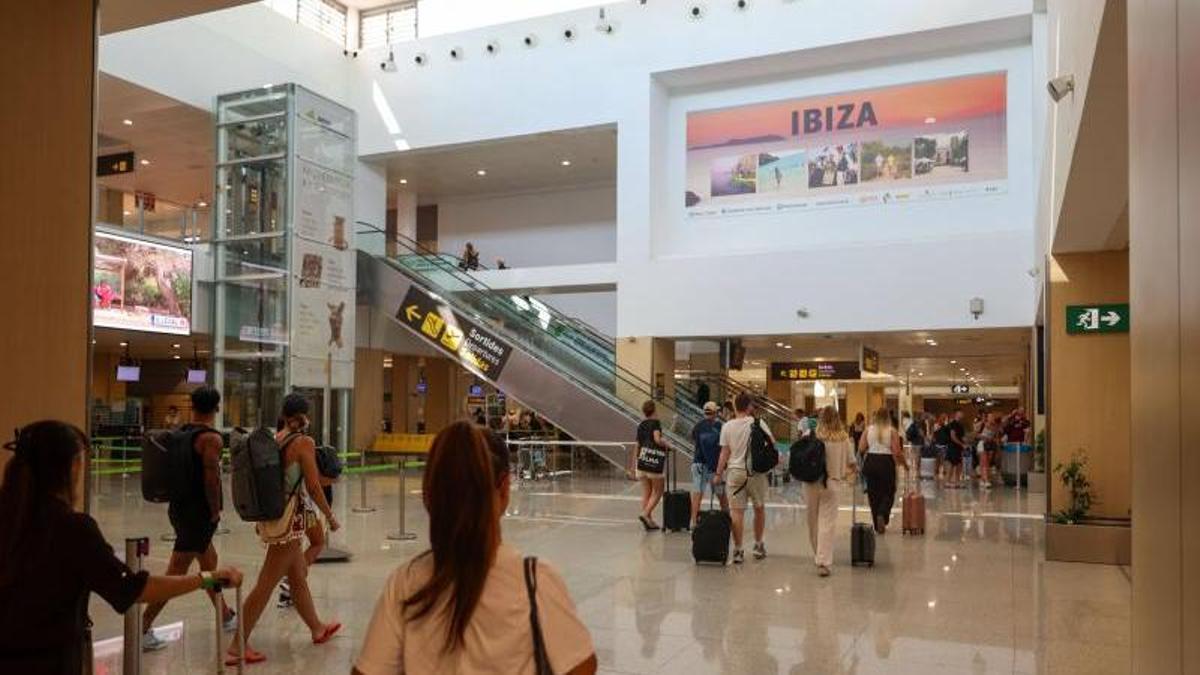 Passengers at Ibiza airport in an archive image.