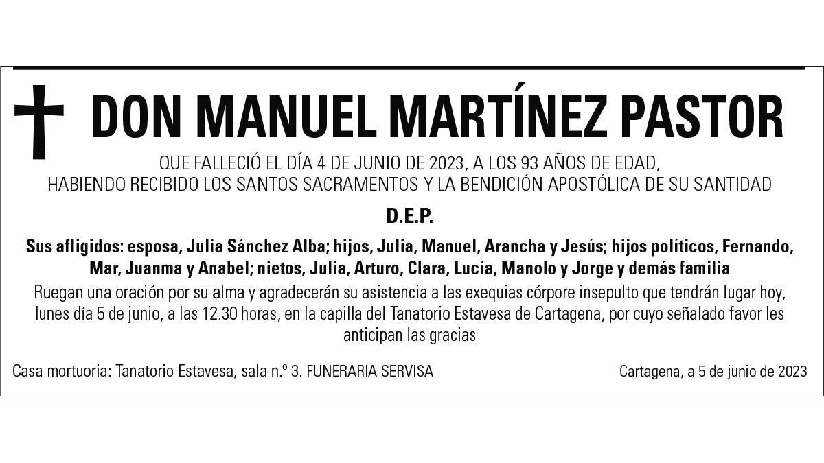 D. Manuel Martínez Pastor
