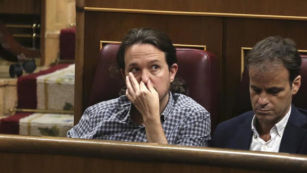 Pablo Iglesias, en el debate de investidura de Pedro Sánchez