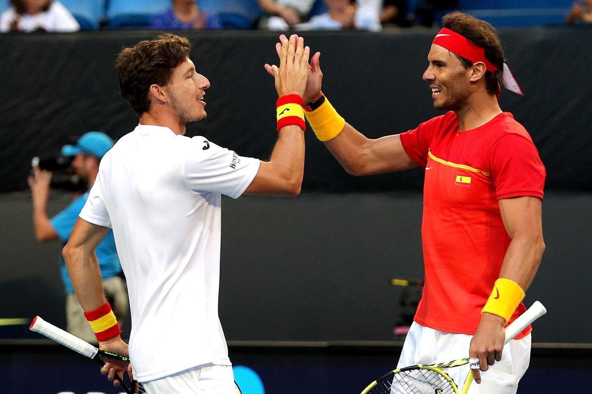 Pablo Carreño y Rafa Nadal, en una imagen de archivo.