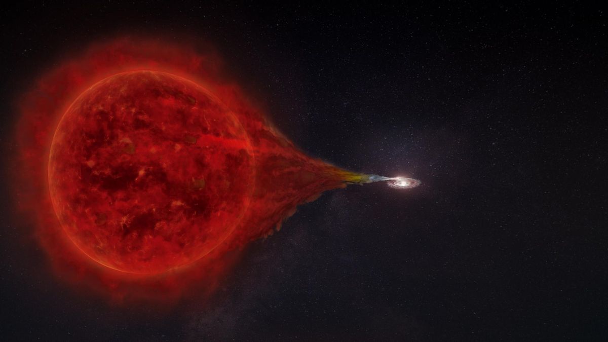Recreación de RS Oph, la primera nova descubierta en emitir rayos gamma de muy alta energía , similar a T Coronae Borealis.