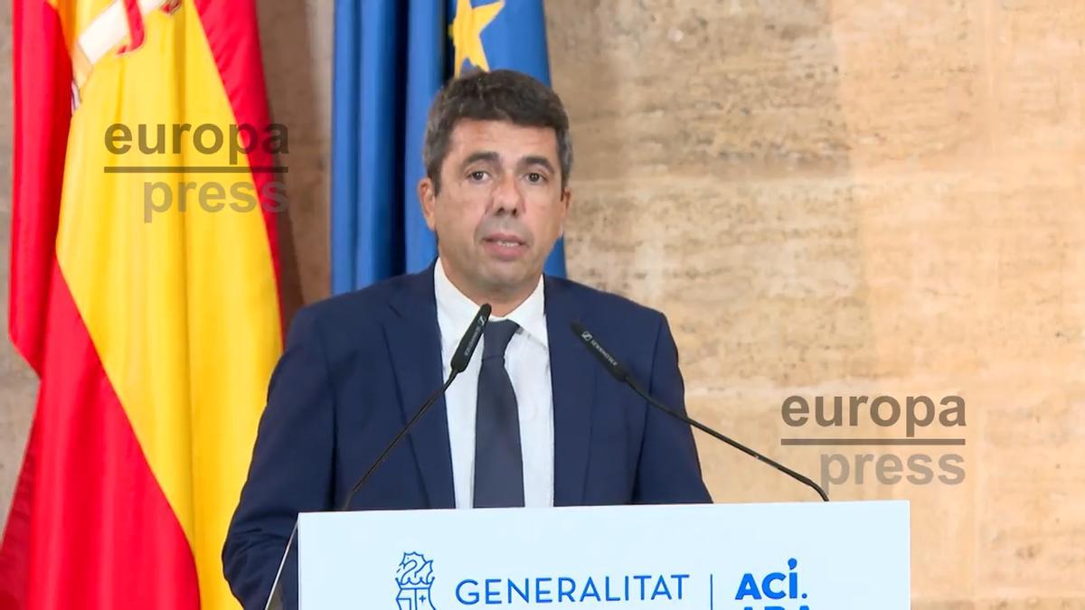 Mazón pide comparecer el martes en la comisión de investigación sobre la dana en Les Corts