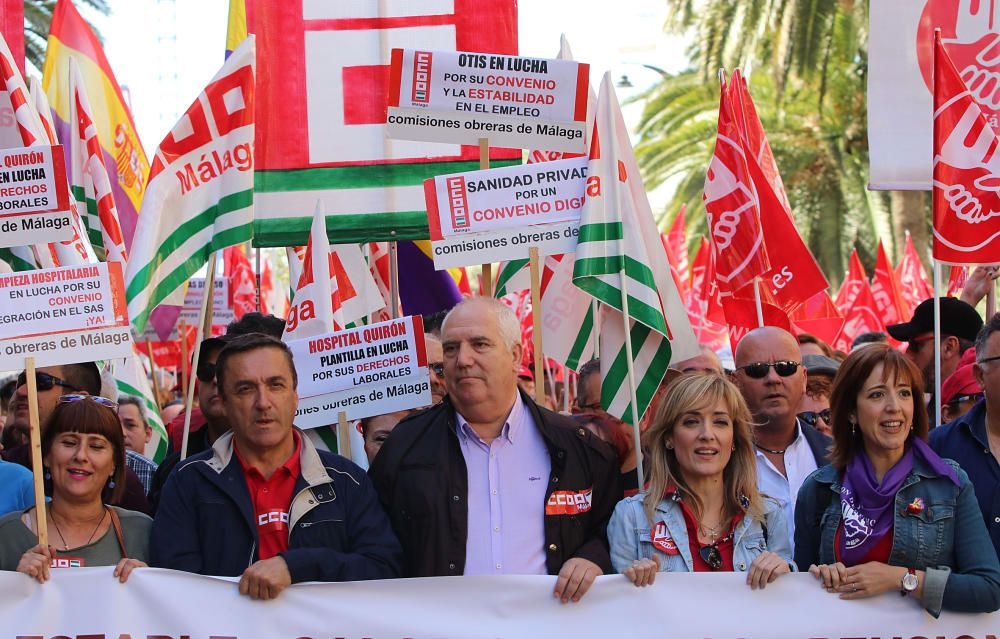 Miles de personas secundan en Málaga la marcha central del Primero de Mayo en Andalucía