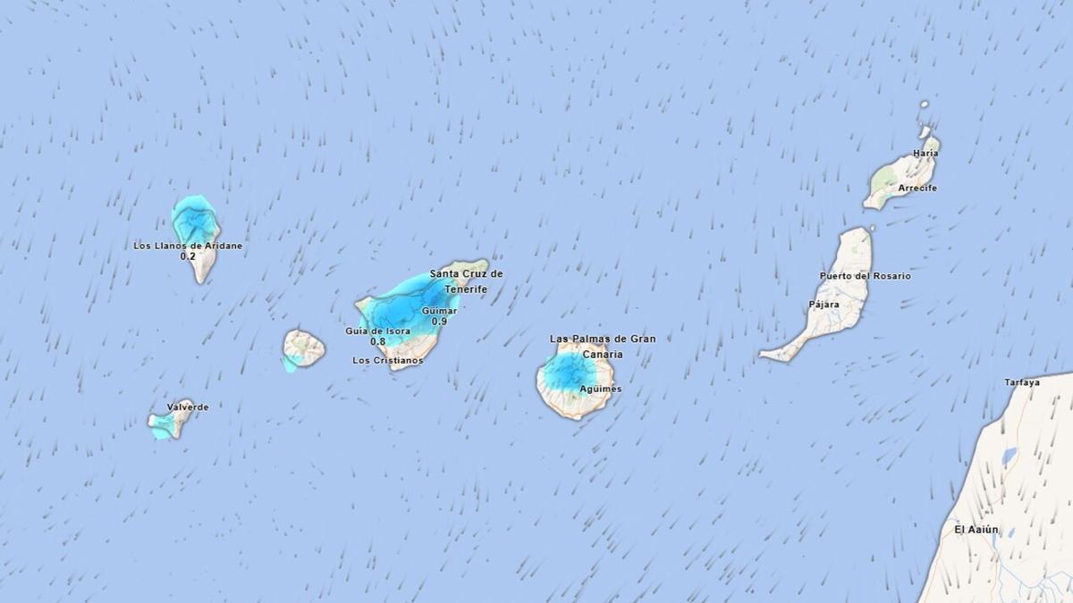 Mapa meteorológico de Canarias