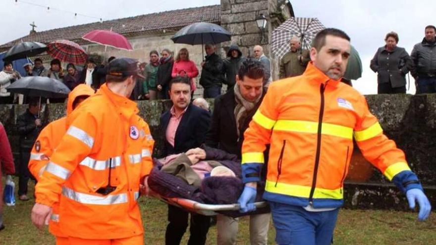 Herida al caerse de un muro en Ponte Caldelas