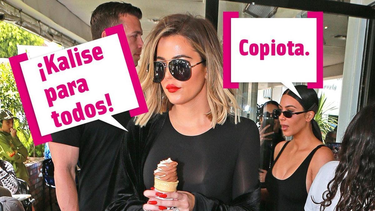 Khloé Kardashian con un helado y Kim Kardashian con gafas de 2002