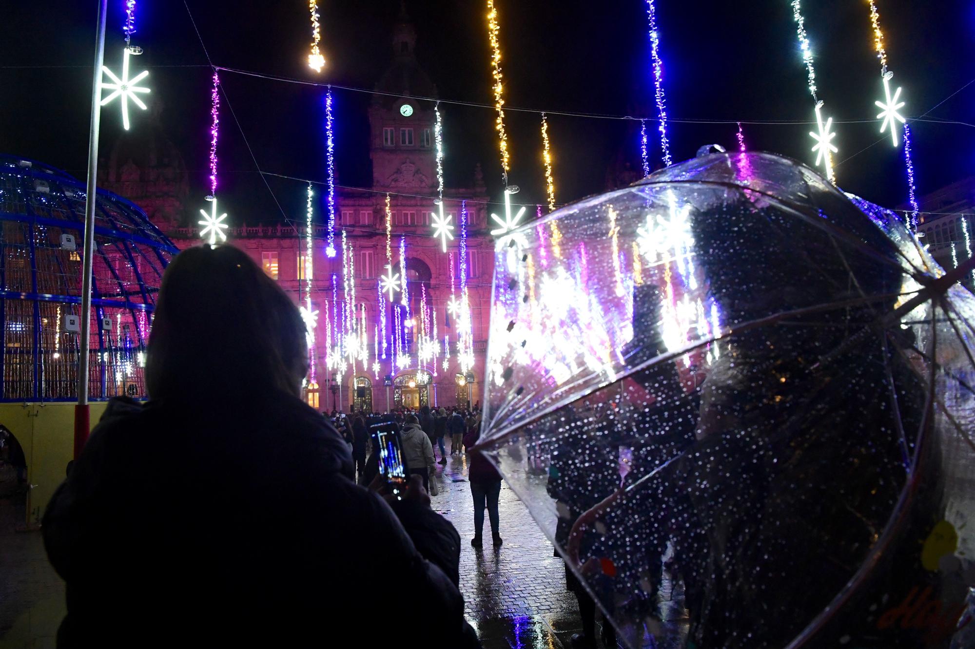 Encendido del alumbrado navideño en A Coruña