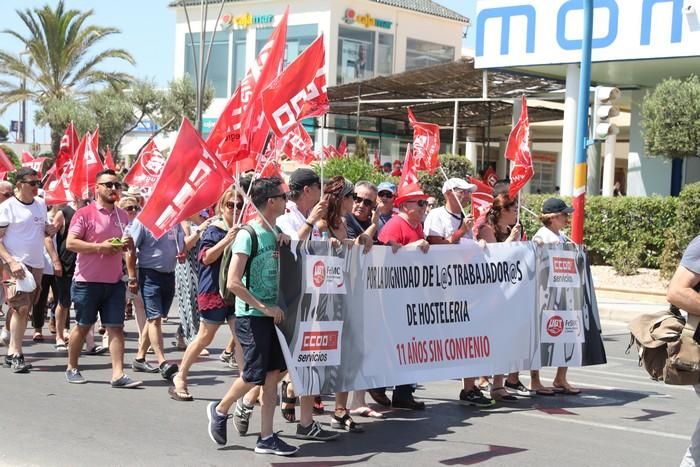 Protesta del sector de la hostelería en La Manga