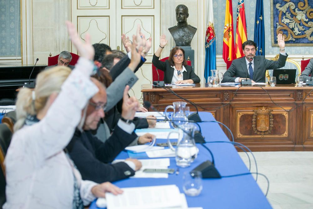 Primer pleno en Alicante con Luis Barcala como alcalde