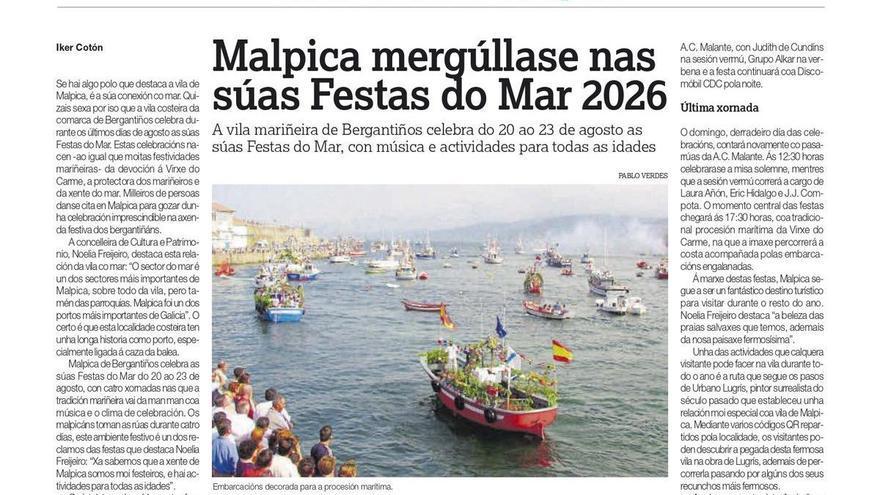 Festas do Mar de Malpica 2026