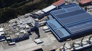 Vista aérea de las instalaciones de Nueva Pescanova en Chapela. |