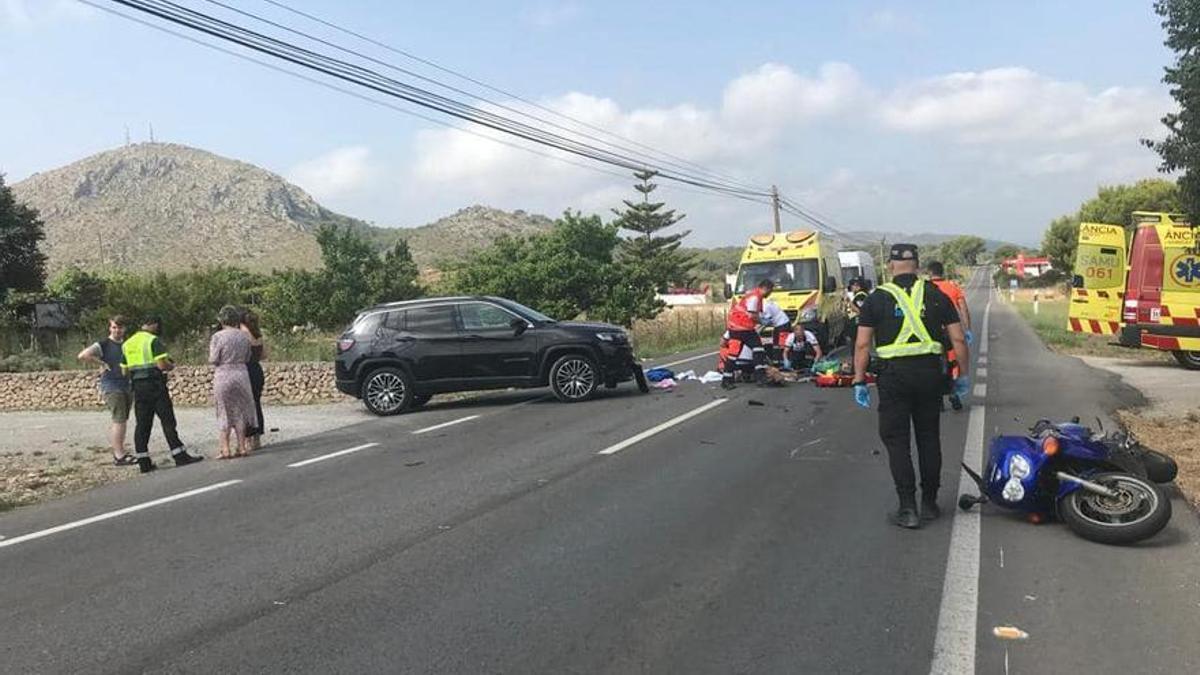 Motorradfahrer stirbt bei Verkehrsunfall: Die Unglücksstelle an der Ma-13 bei Alcúdia.