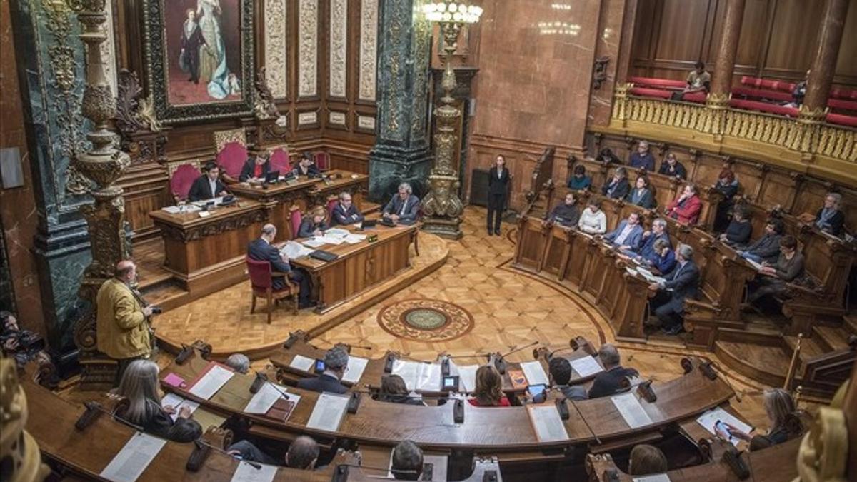 Salón de plenos del Ayuntamiento de Barcelona