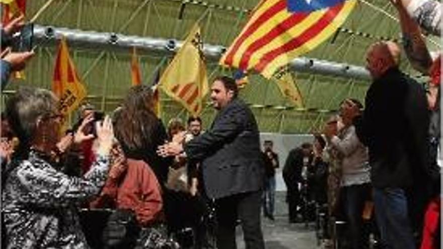 Junqueras entrant a l&#039;acte celebrat a Fira de Barcelona.