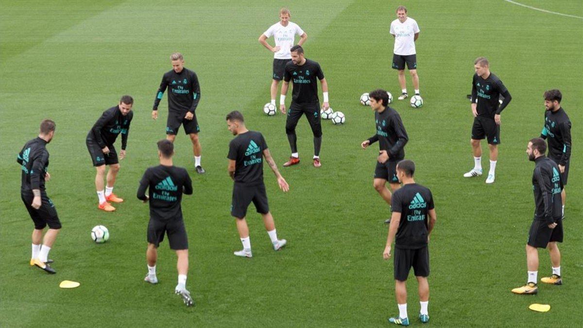 El Real Madrid realizando un entrenamiento